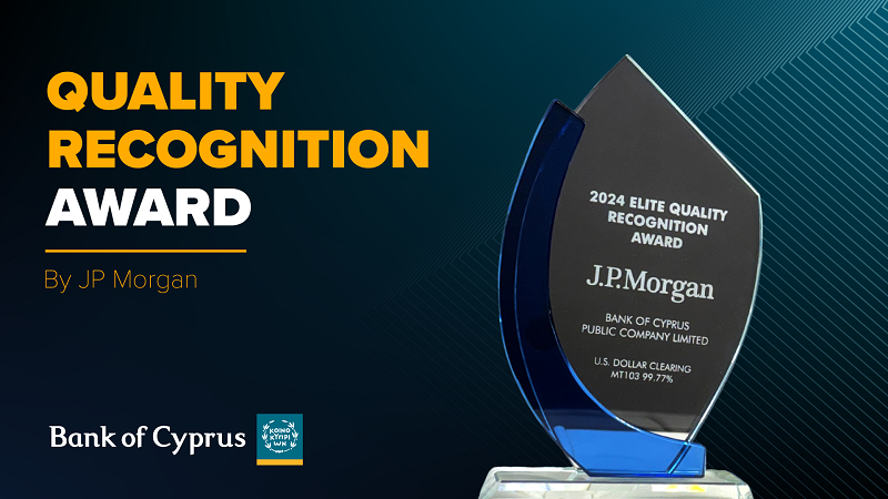 image JP Morgan Chase honours Bank of Cyprus for funds transfer excellence