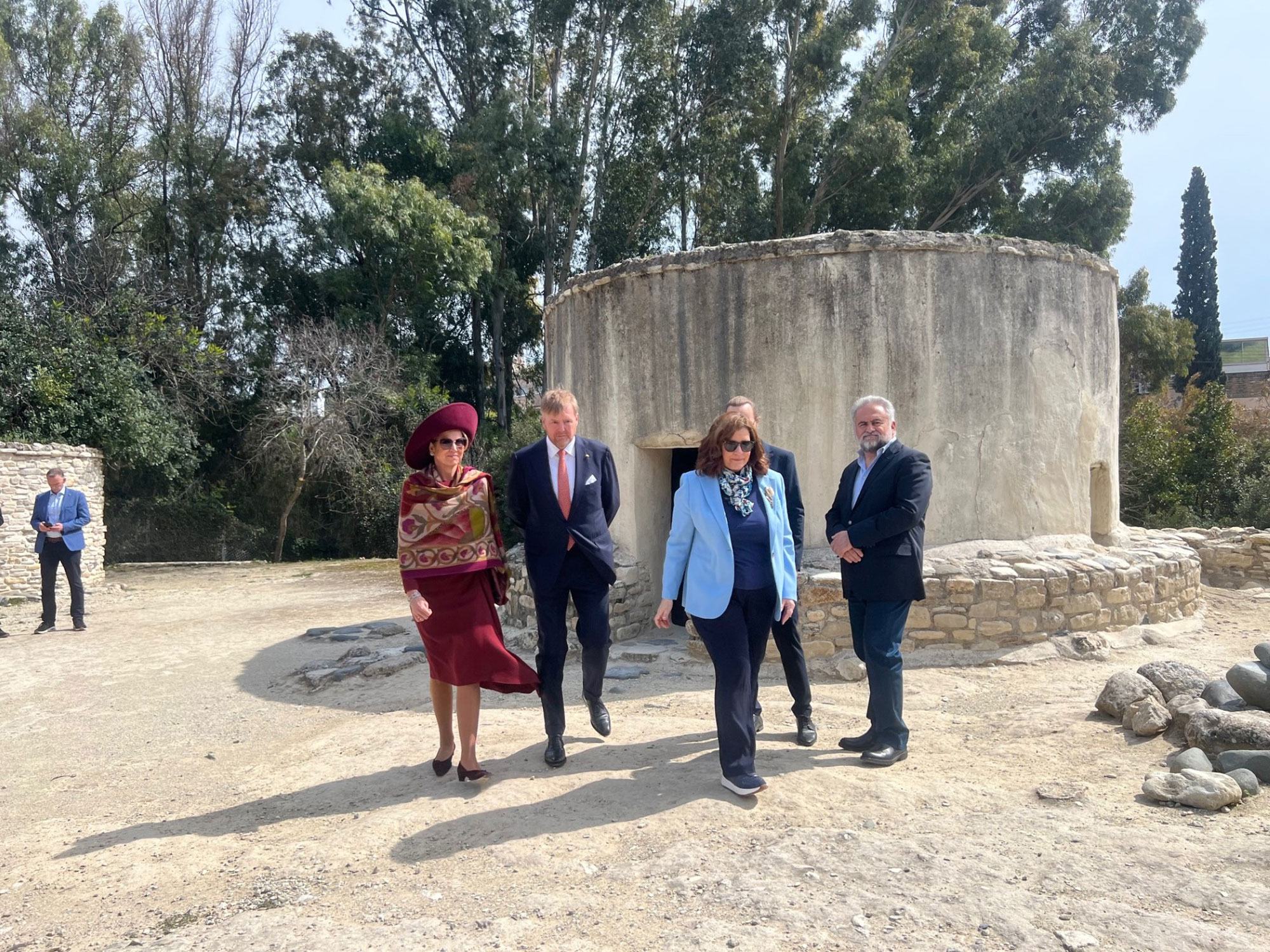 image Dutch royal couple tour Choirokoitia neolithic settlement