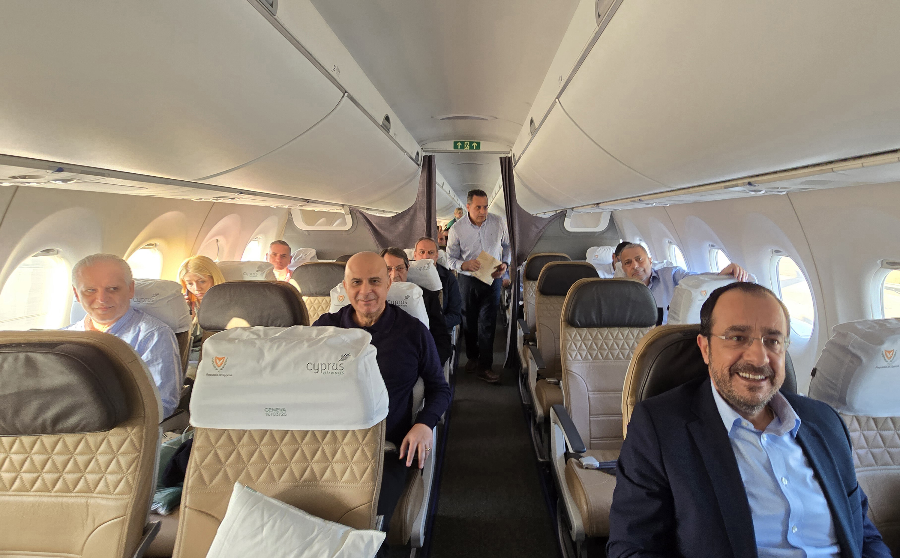 image Christodoulides departs for informal Cyprus conference in Geneva