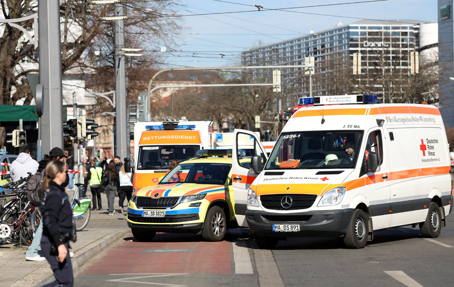 image Car drives into crowd in German city of Mannheim, killing two