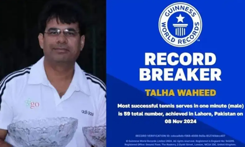 image Pakistani player Waheed smashes record for most serves in a minute