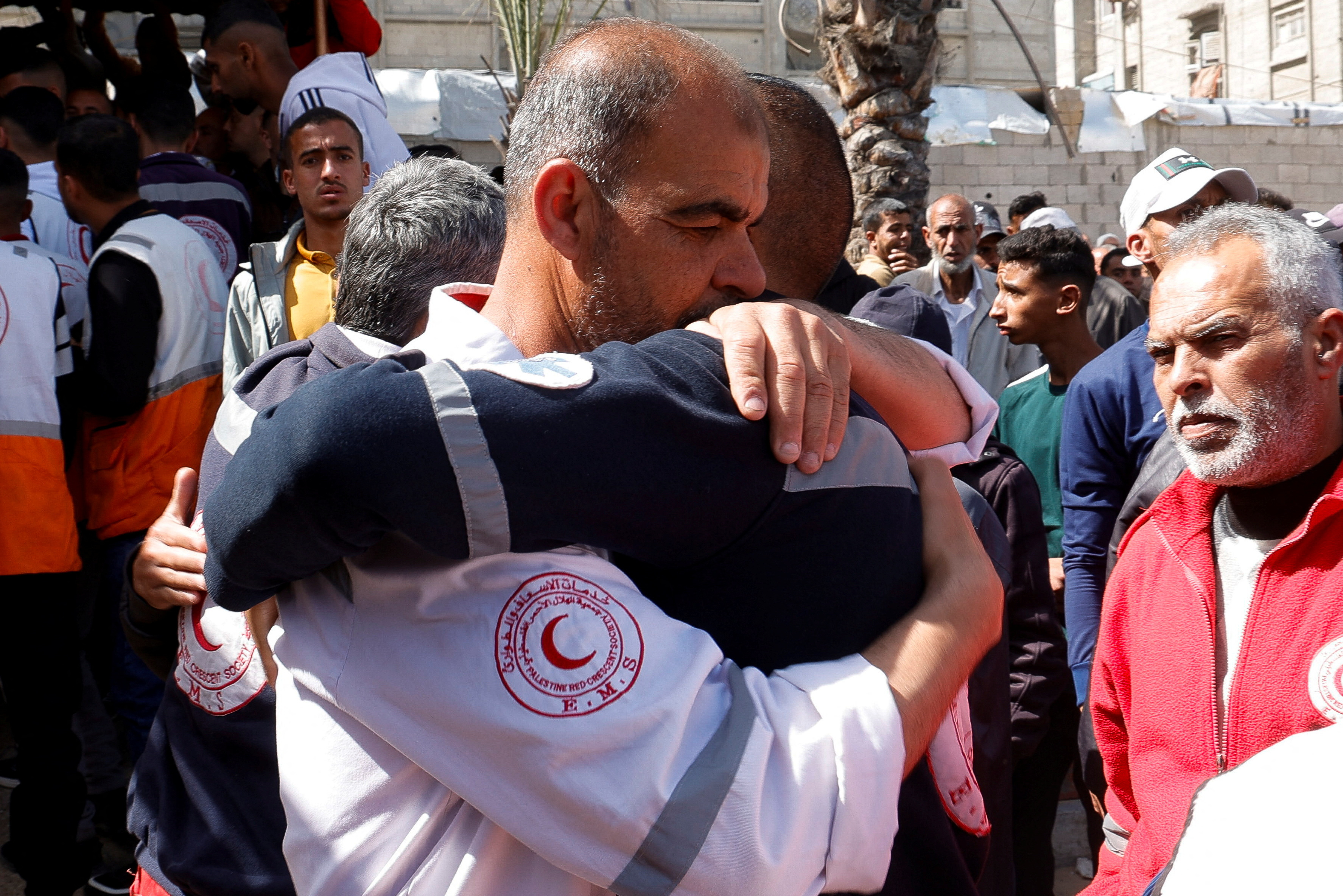 image Bodies of Palestinian medics recovered from grave in Gaza, UN officials say