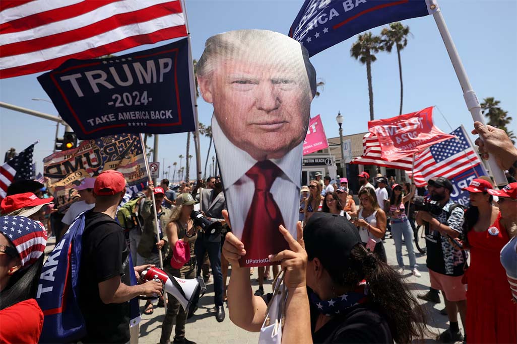 image Combative Trump declares &#8216;America is back&#8217;. Here&#8217;s what his voters made of it