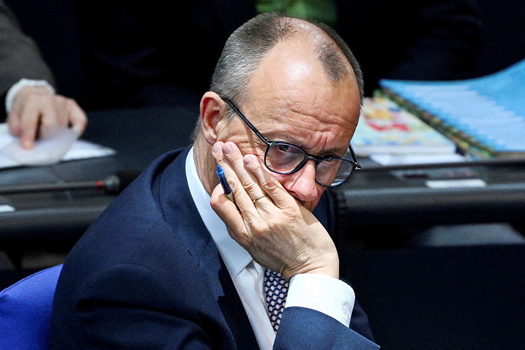 cover Battered by polls, tariffs and allies, Germany&#8217;s Merz seeks to regain agenda