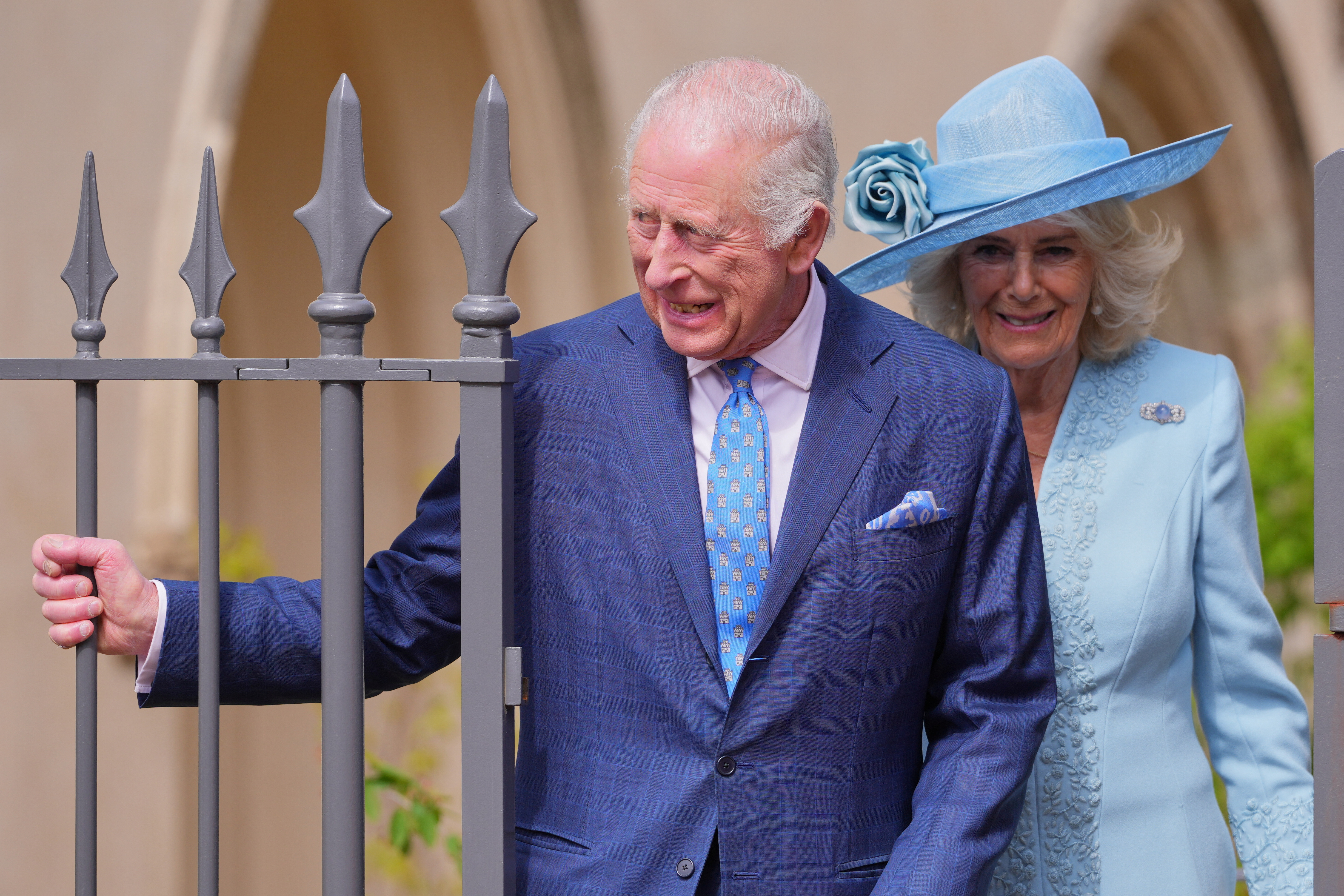 image UK&#8217;s King Charles and Queen Camilla greet crowds after Easter service