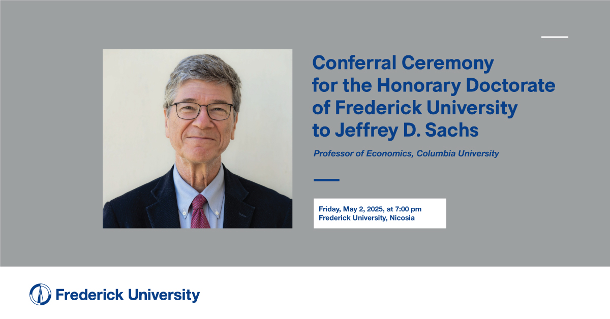 image Distinguished Professor Jeffrey Sachs to be awarded Honorary Doctorate by Frederick University