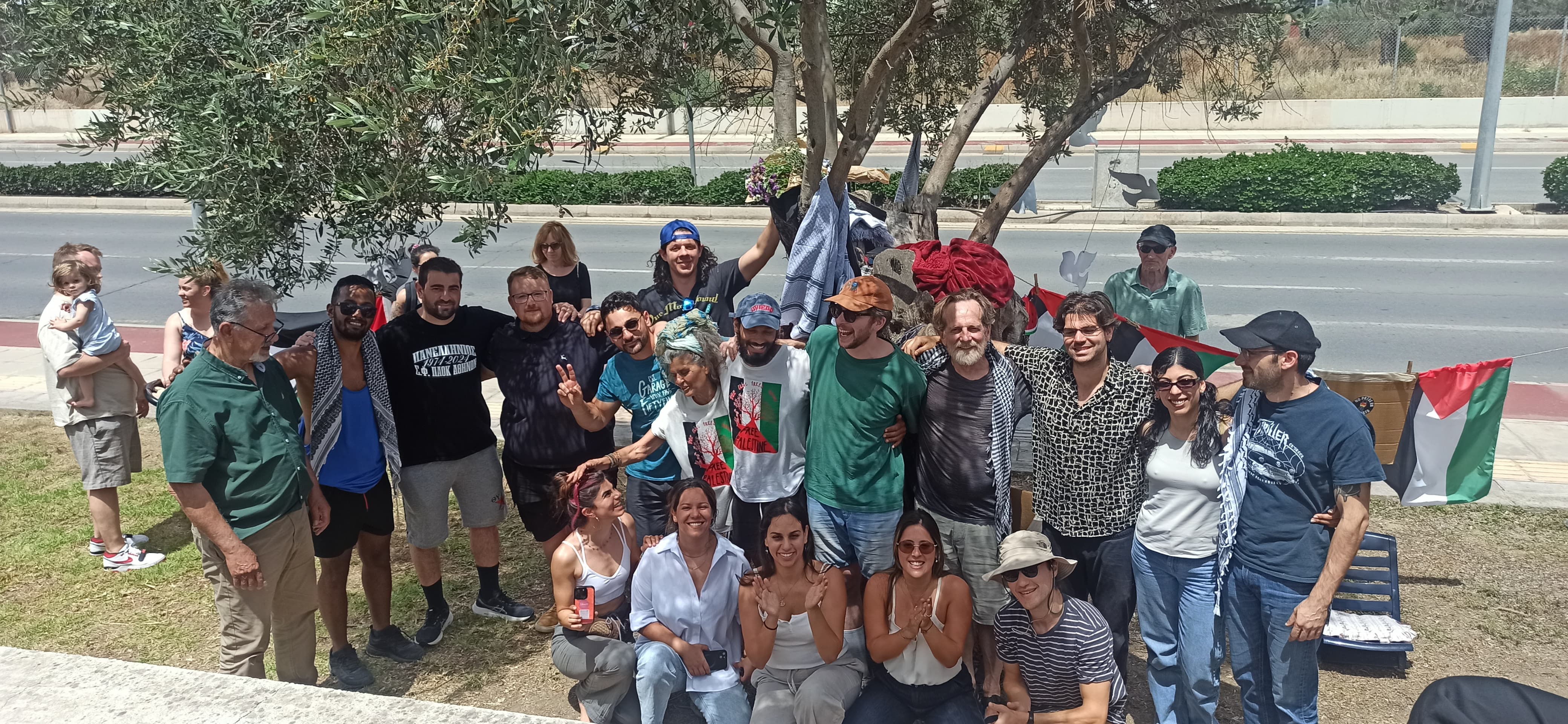 image Pro-Palestine hunger strike activist gets down from tree