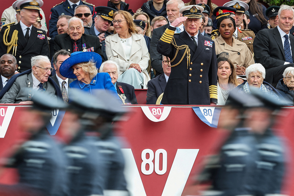 image King Charles joins crowds for Victory in Europe Day celebrations