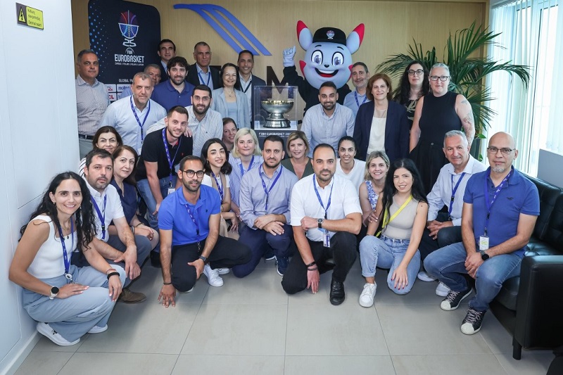 image Larnaka Airport welcomes 2025 FIBA EuroBasket trophy, mascot