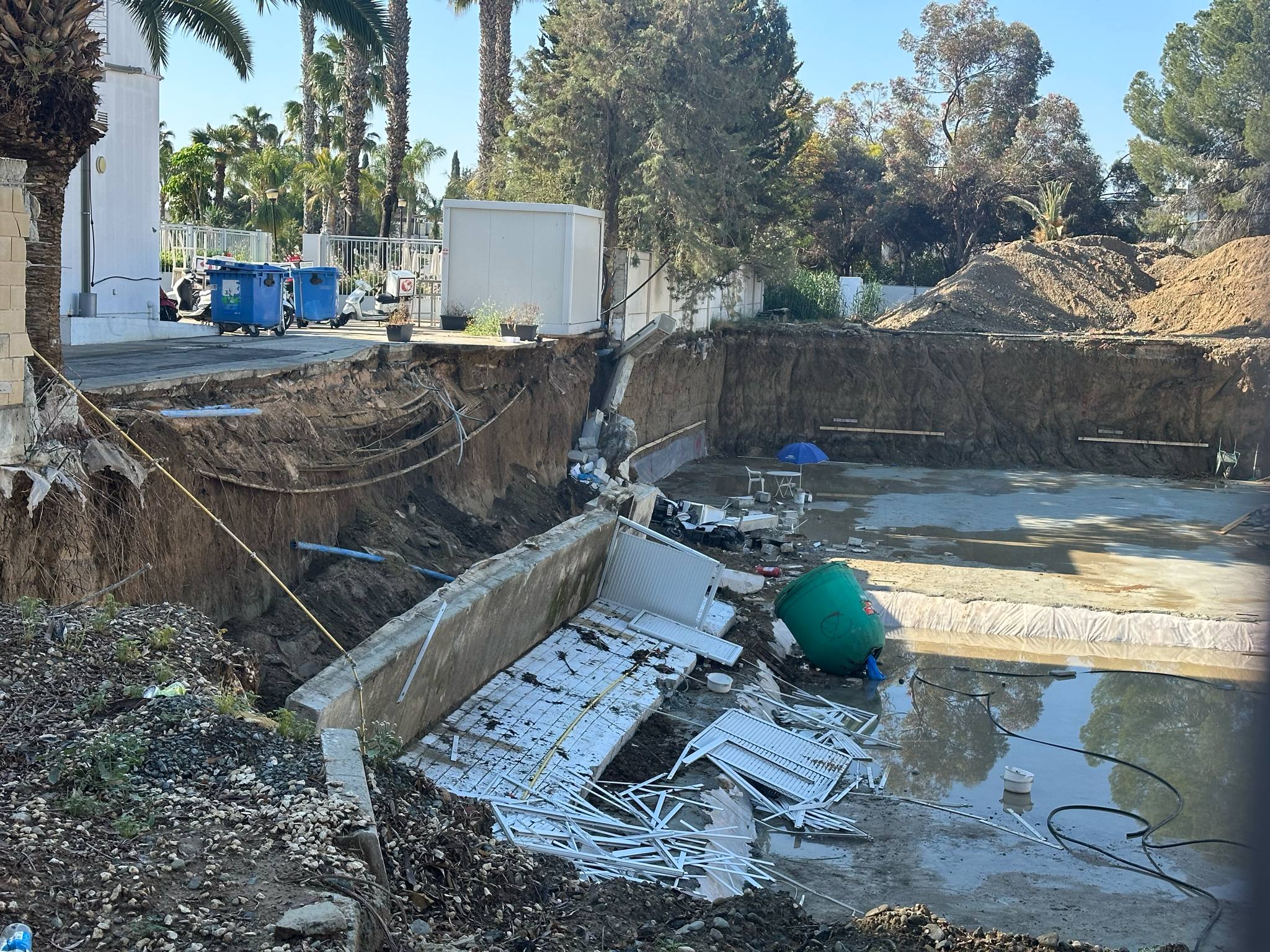 image Mud slide on illegal building site caused gas leak