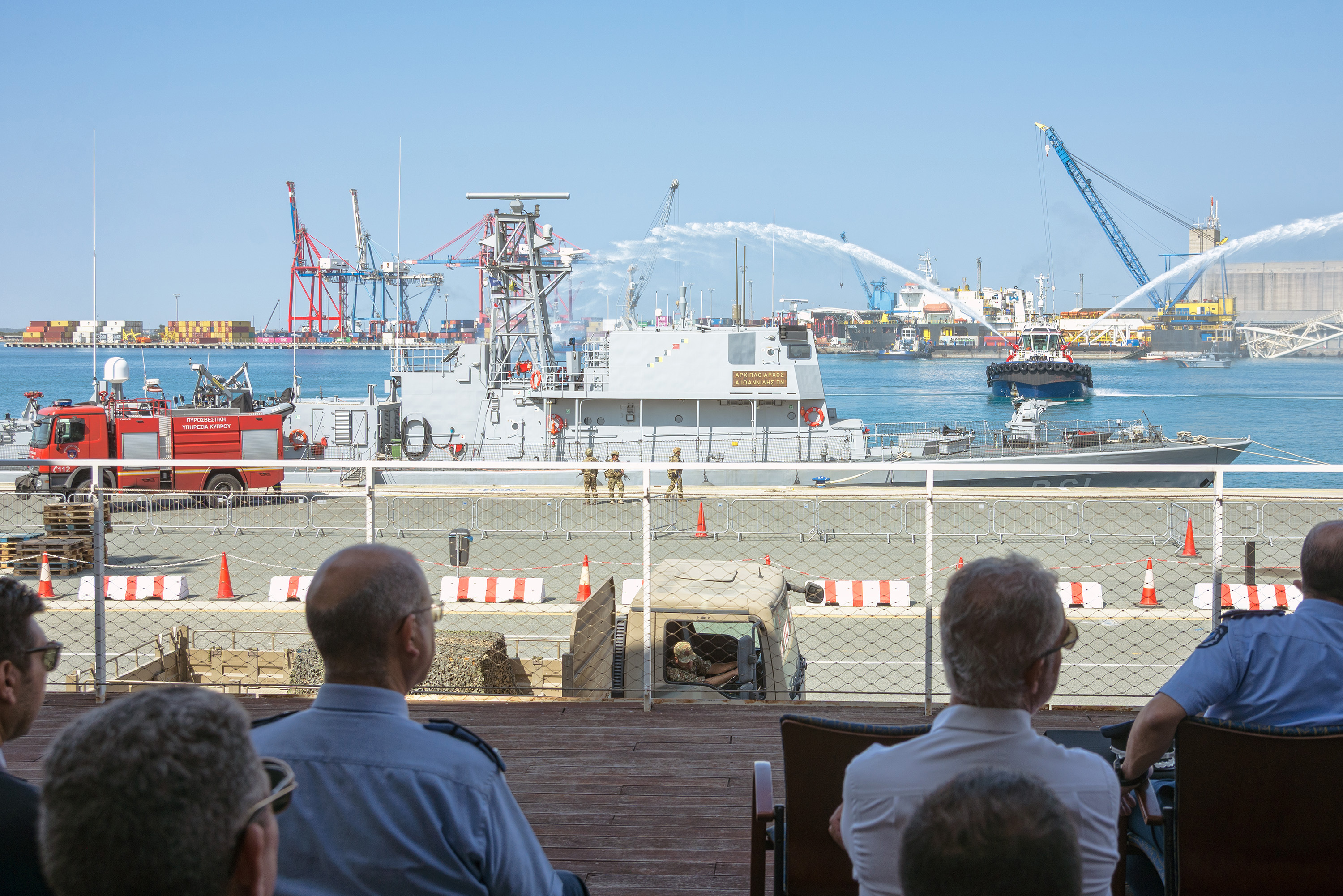 image Military drill simulates warship under fire at Limassol port