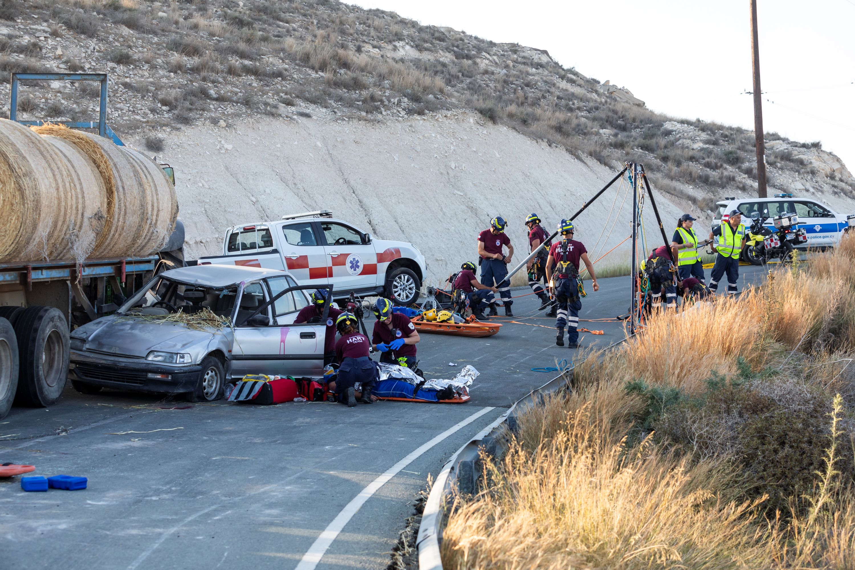 cover Emergency services test response in major accident drill