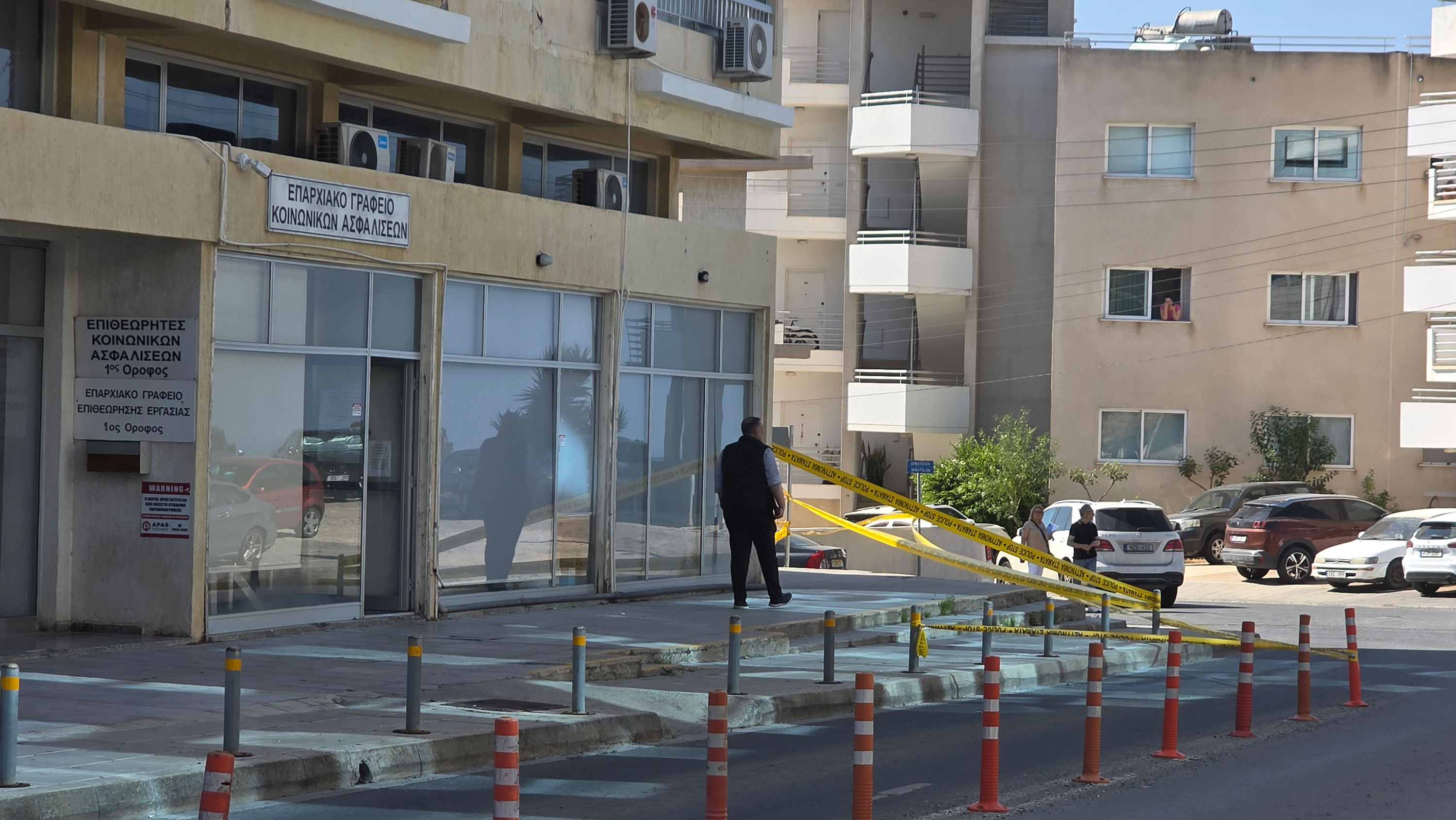 image Minister visits Paphos social insurance office after glass damage incident
