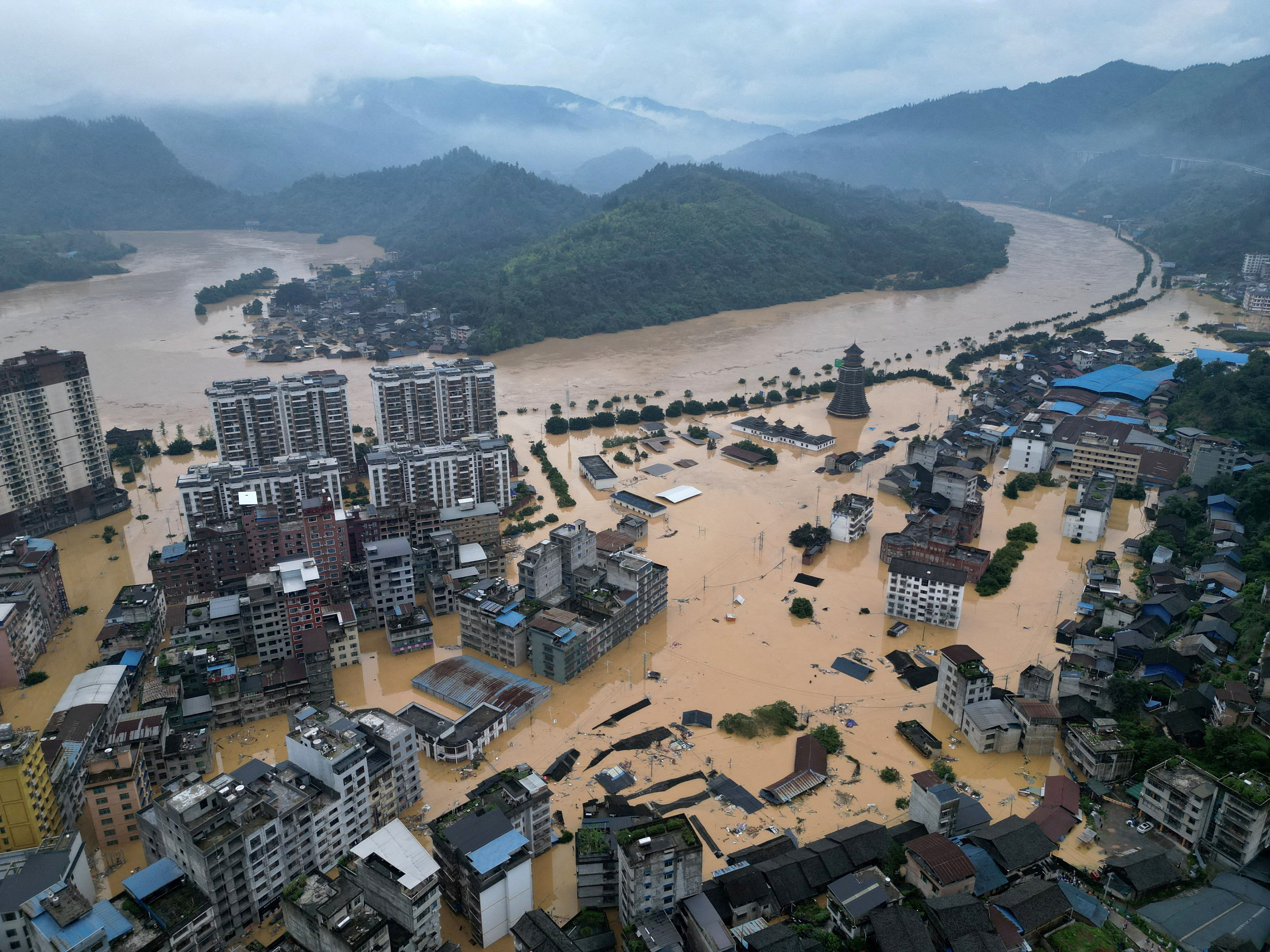 cover Heavy rain hits China&#8217;s flood-stricken Guizhou for second time in a week