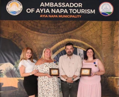image Scottish sisters honoured Ayia Napa ‘tourism ambassadors’