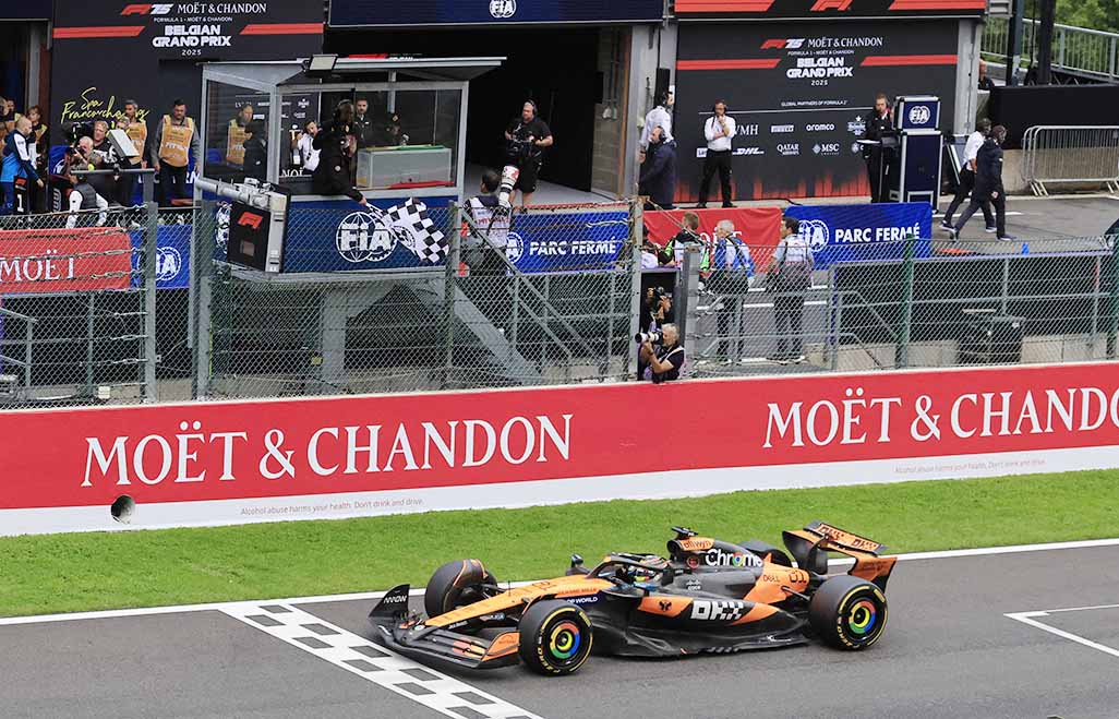 cover Piastri leads McLaren one-two in rain-hit Belgium Grand Prix