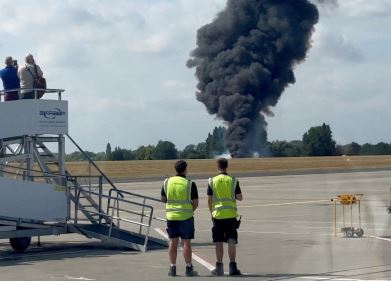 cover London Southend Airport partially reopens after plane crash