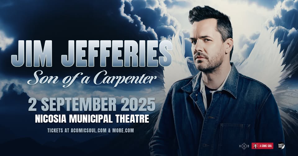 cover Comedian Jim Jefferies in Nicosia as part of world tour