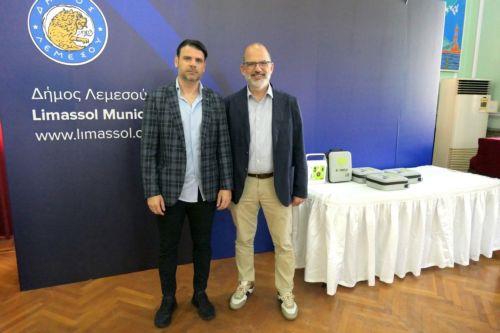 cover Limassol takes receipt of four new defibrillators