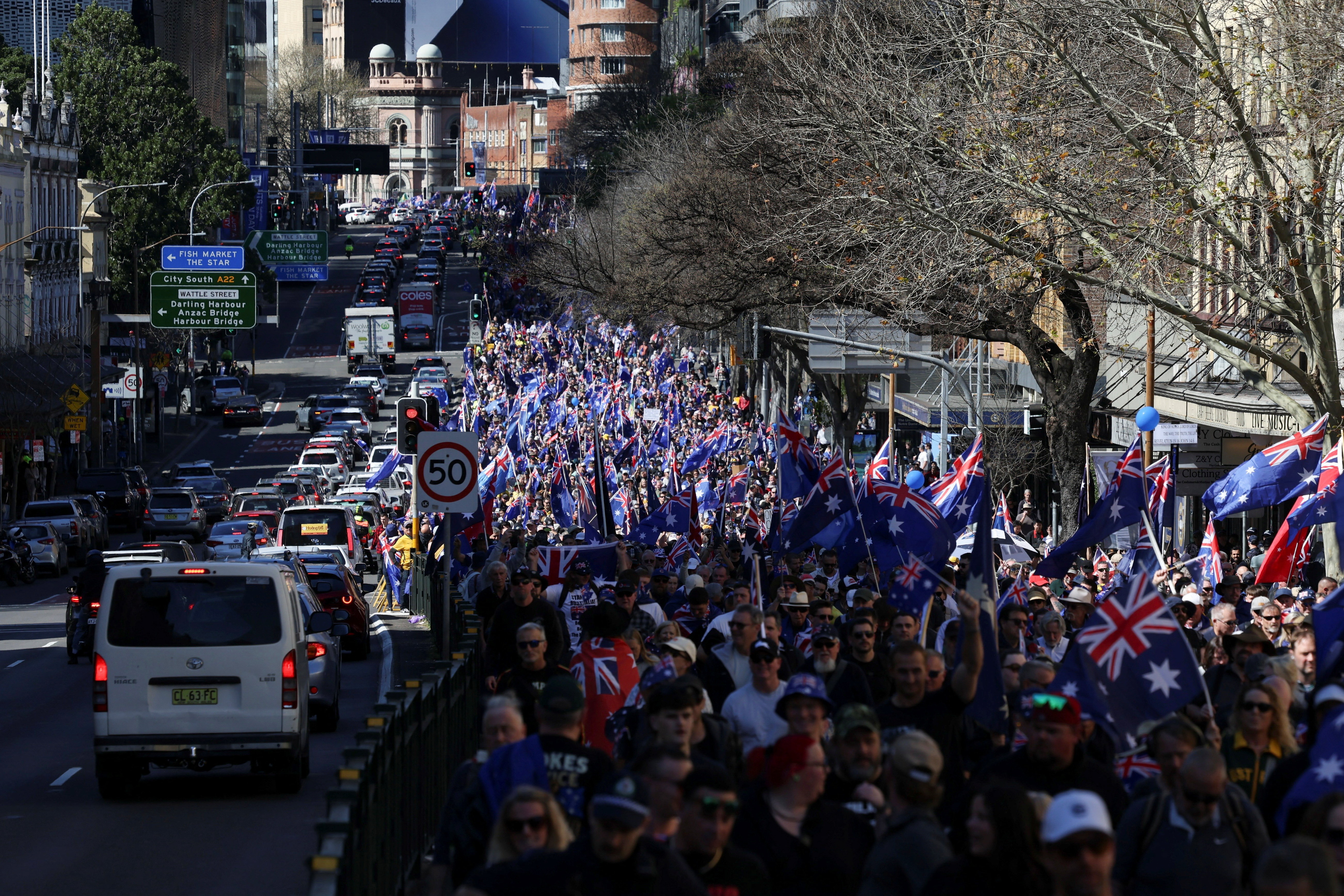 image Thousands in Australia march against immigration, government condemns rally
