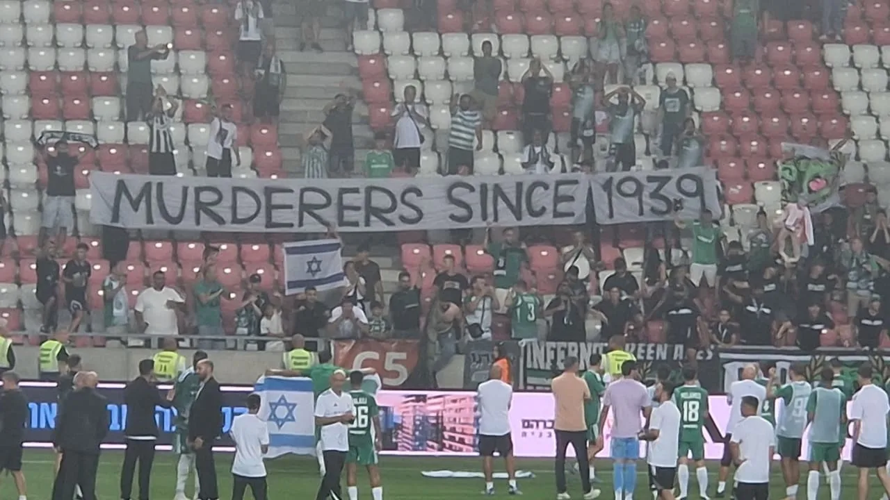cover Israeli football fans cause outrage in Poland with &#8216;murderers&#8217; banner