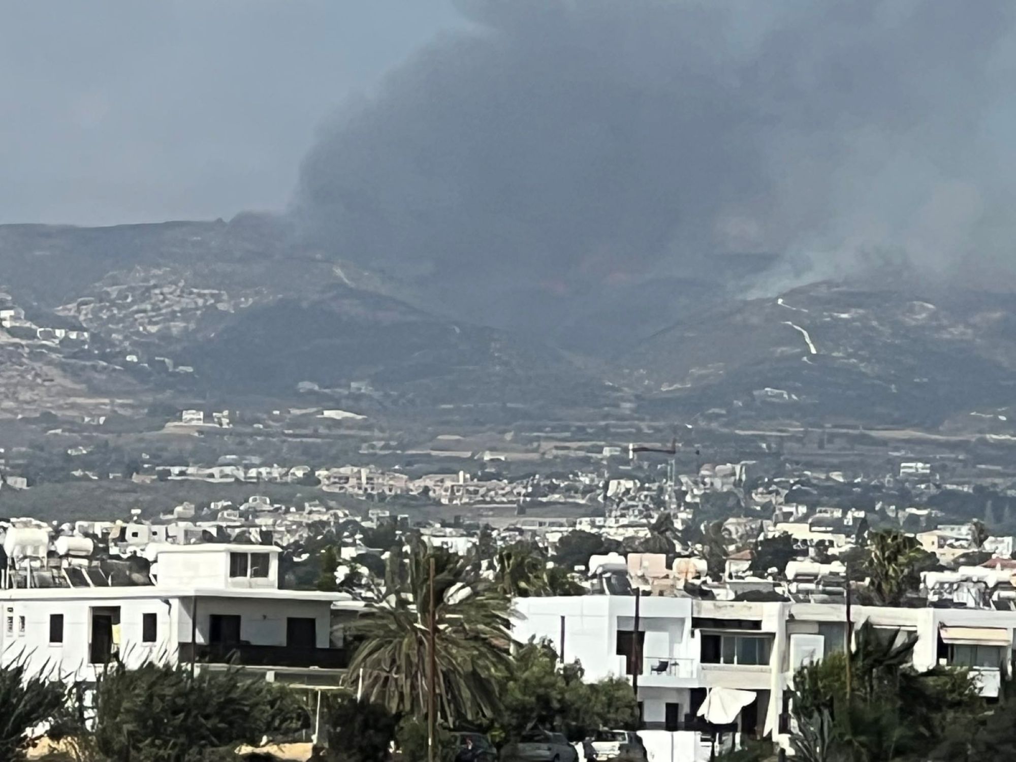 cover Partial evacuation in Tsada as wildfire nears containment