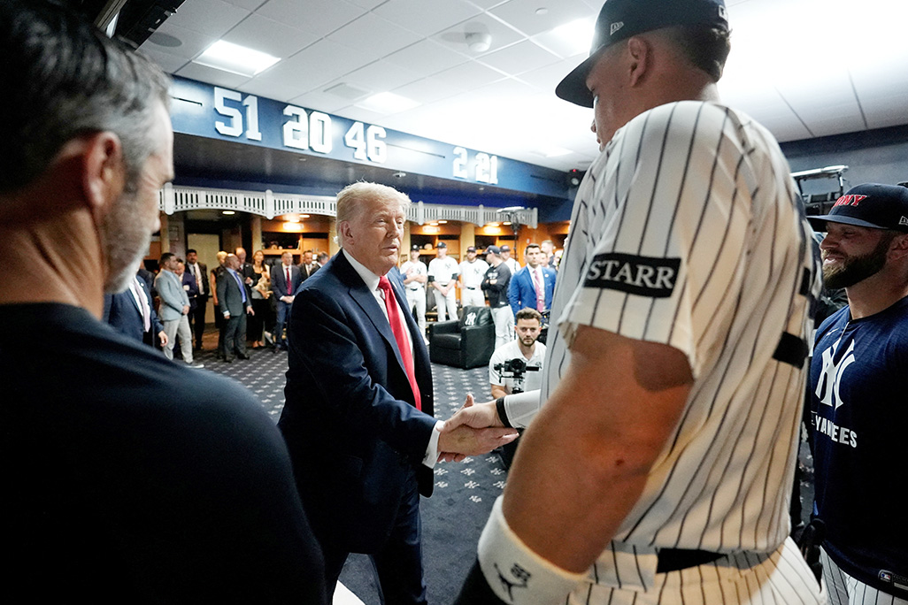 cover Trump attends Yankees game on 9/11