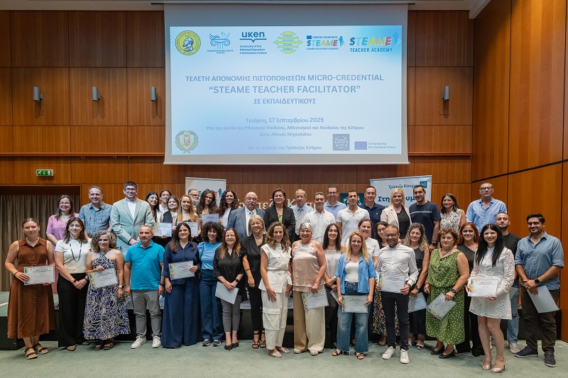cover &#8216;STEAME Teacher Facilitator&#8217; certification ceremony held at Bank of Cyprus HQ