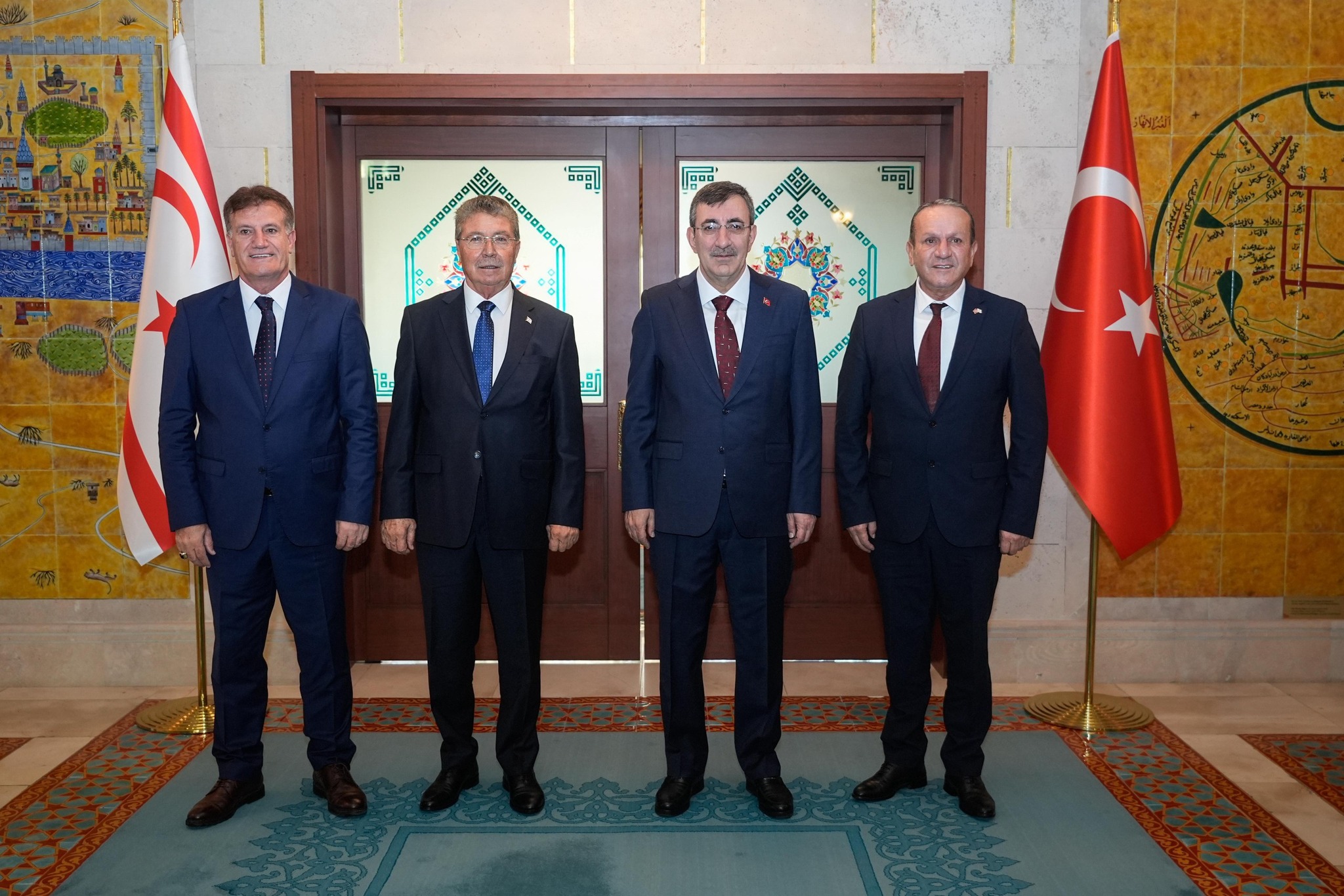 cover North ruling coalition heads meet Turkish VP Yilmaz in Ankara
