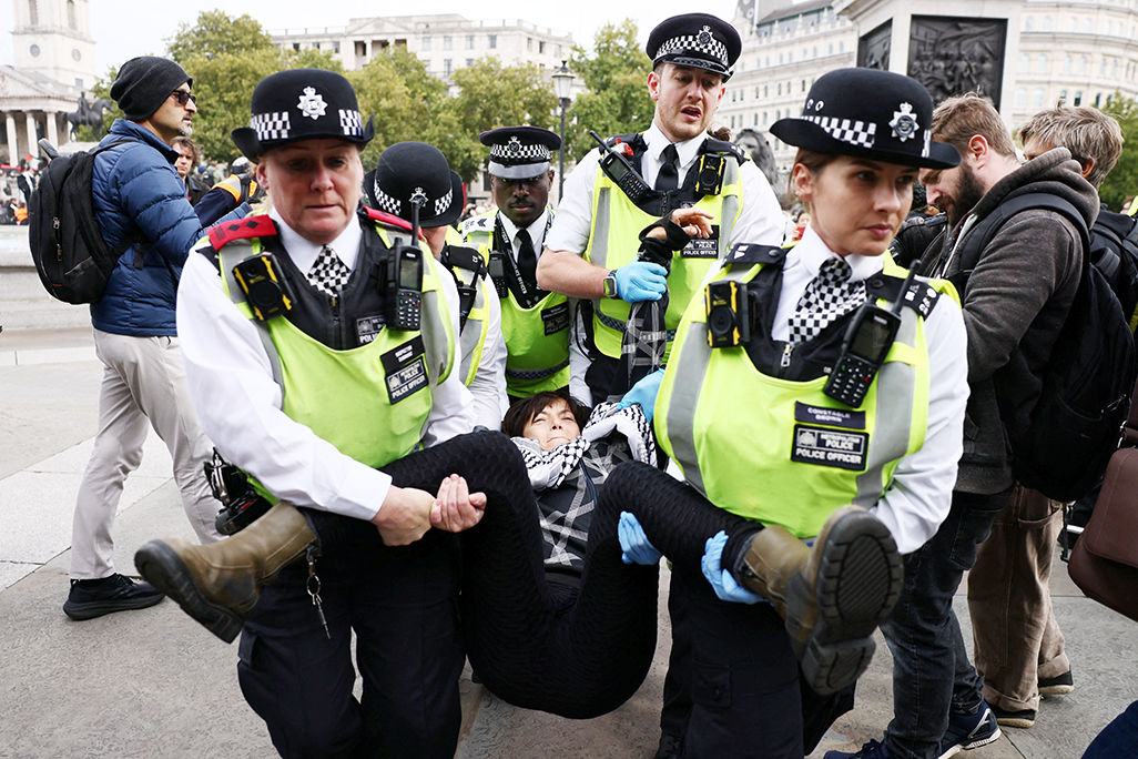 image London police arrest dozens at protest against ban on Palestine Action