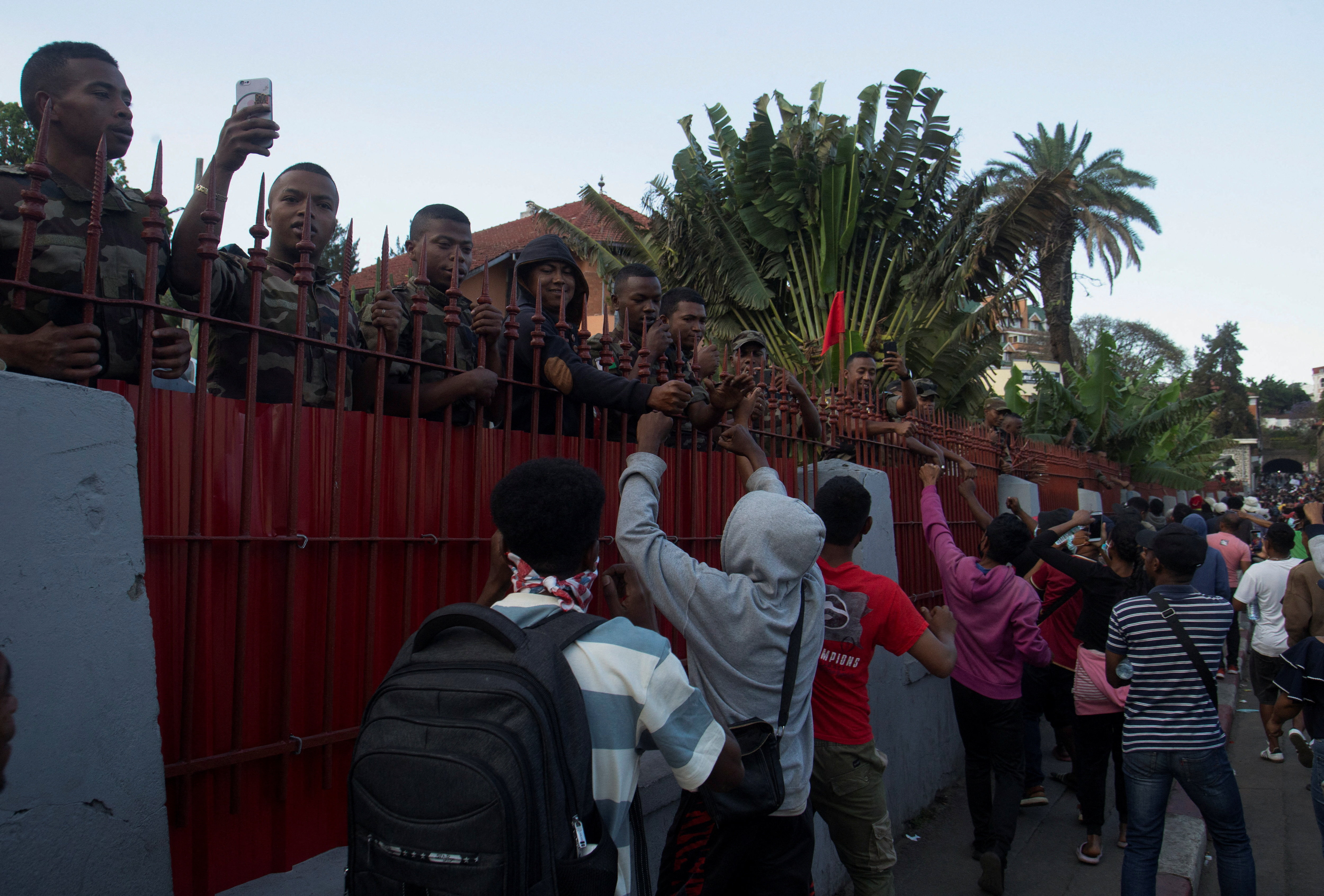 image Madagascar president warns of attempted coup after soldiers join protests
