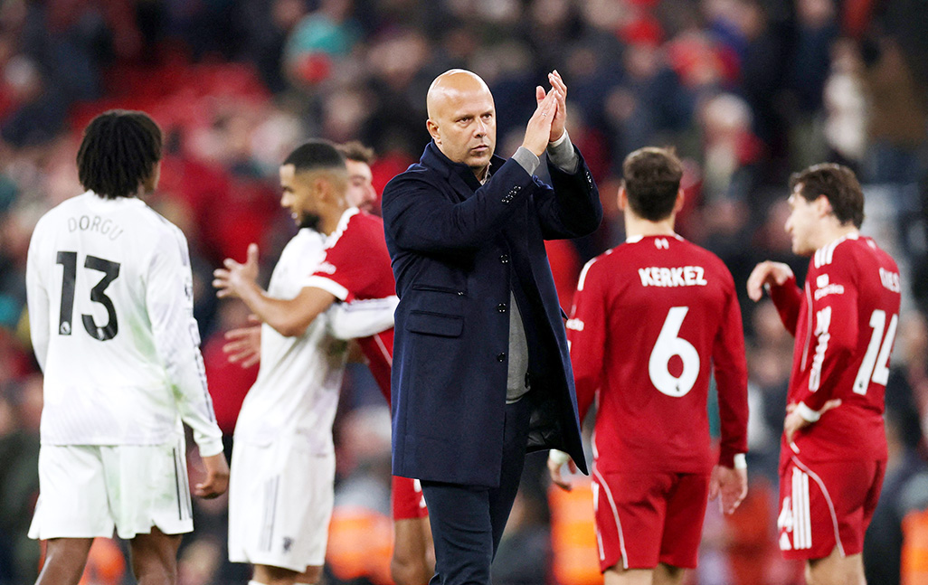cover Liverpool boss Slot faces challenge to recover from Man Utd defeat