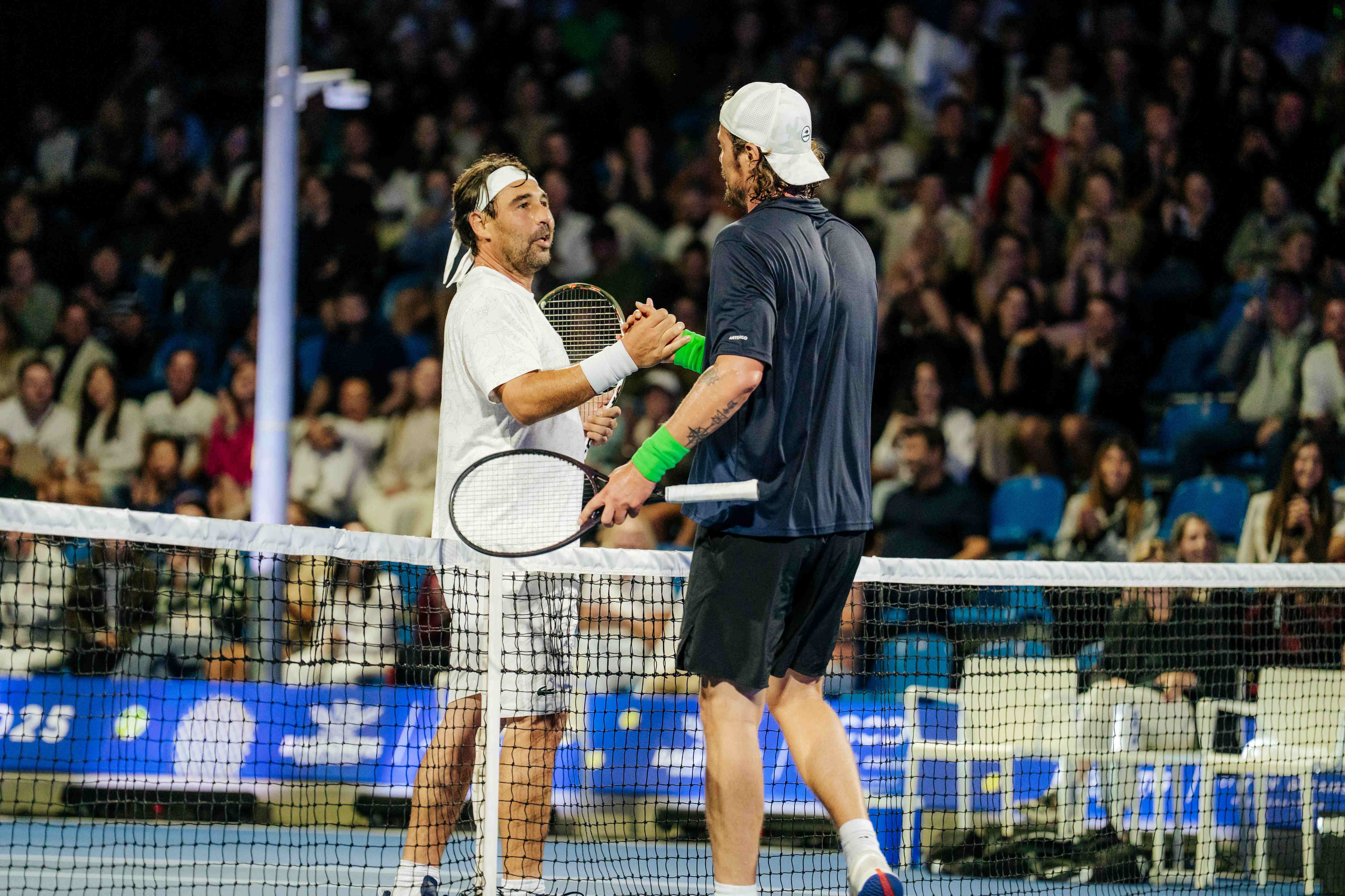 cover Marcos Baghdatis and Marat Safin thrill fans at Cyprus tennis showdown