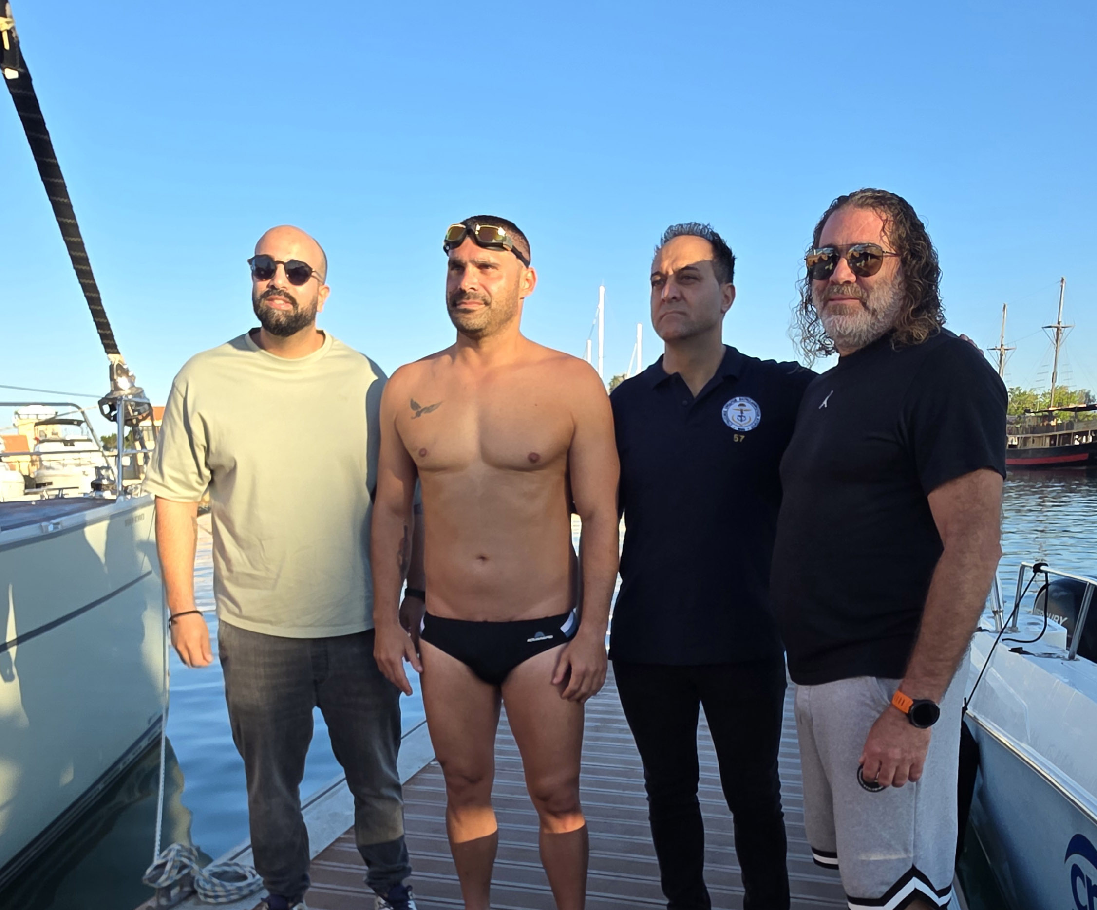 cover Greek Paralympian begins record-breaking open-sea swim from Paphos to Ayia Napa