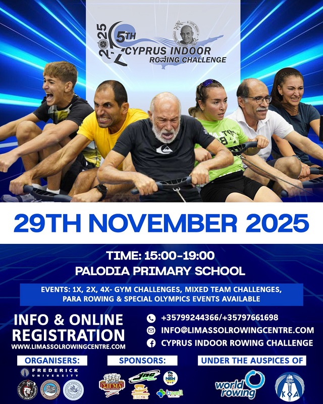 cover Fifth Cyprus Indoor Rowing Championships set for November 29