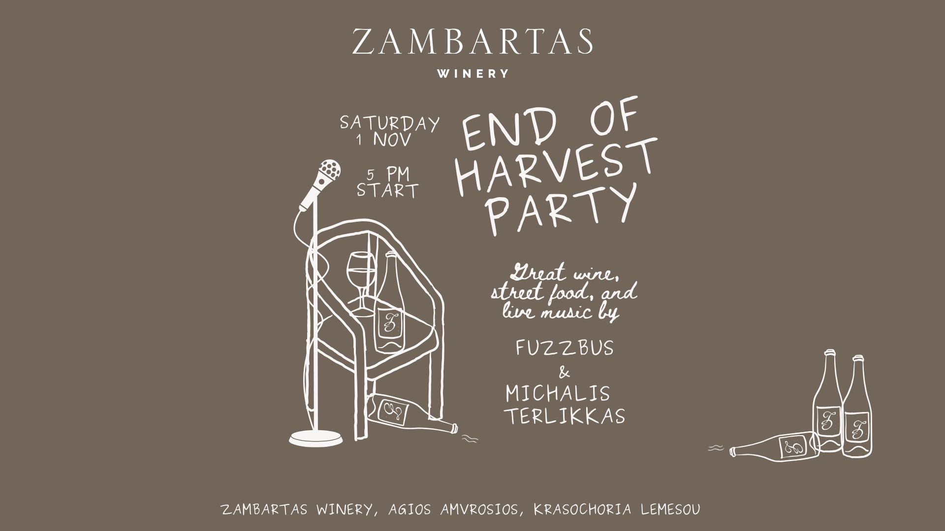 cover End of harvest party at Zambartas winery