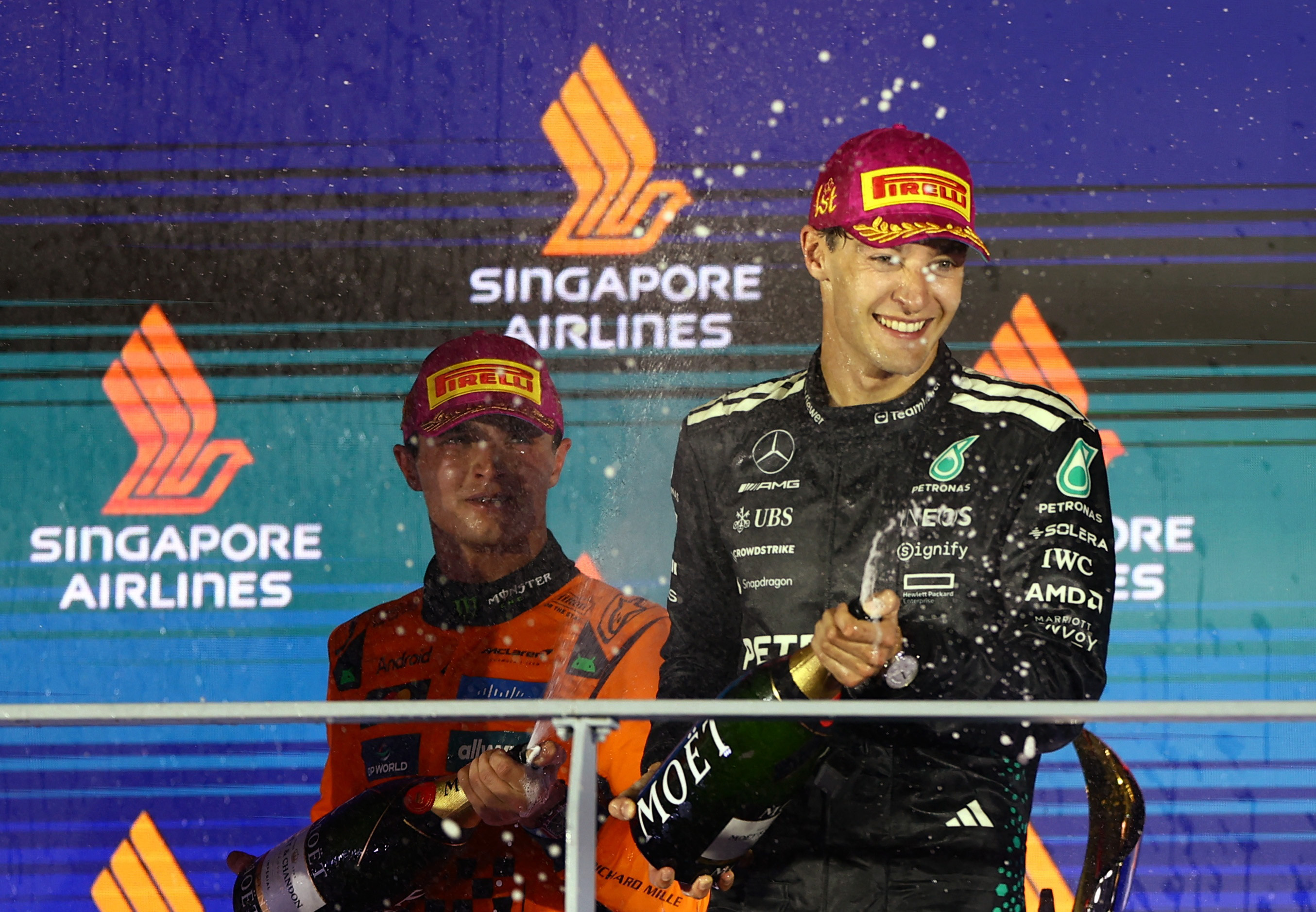 image Russell wins Singapore Grand Prix, McLaren take constructors&#8217; title