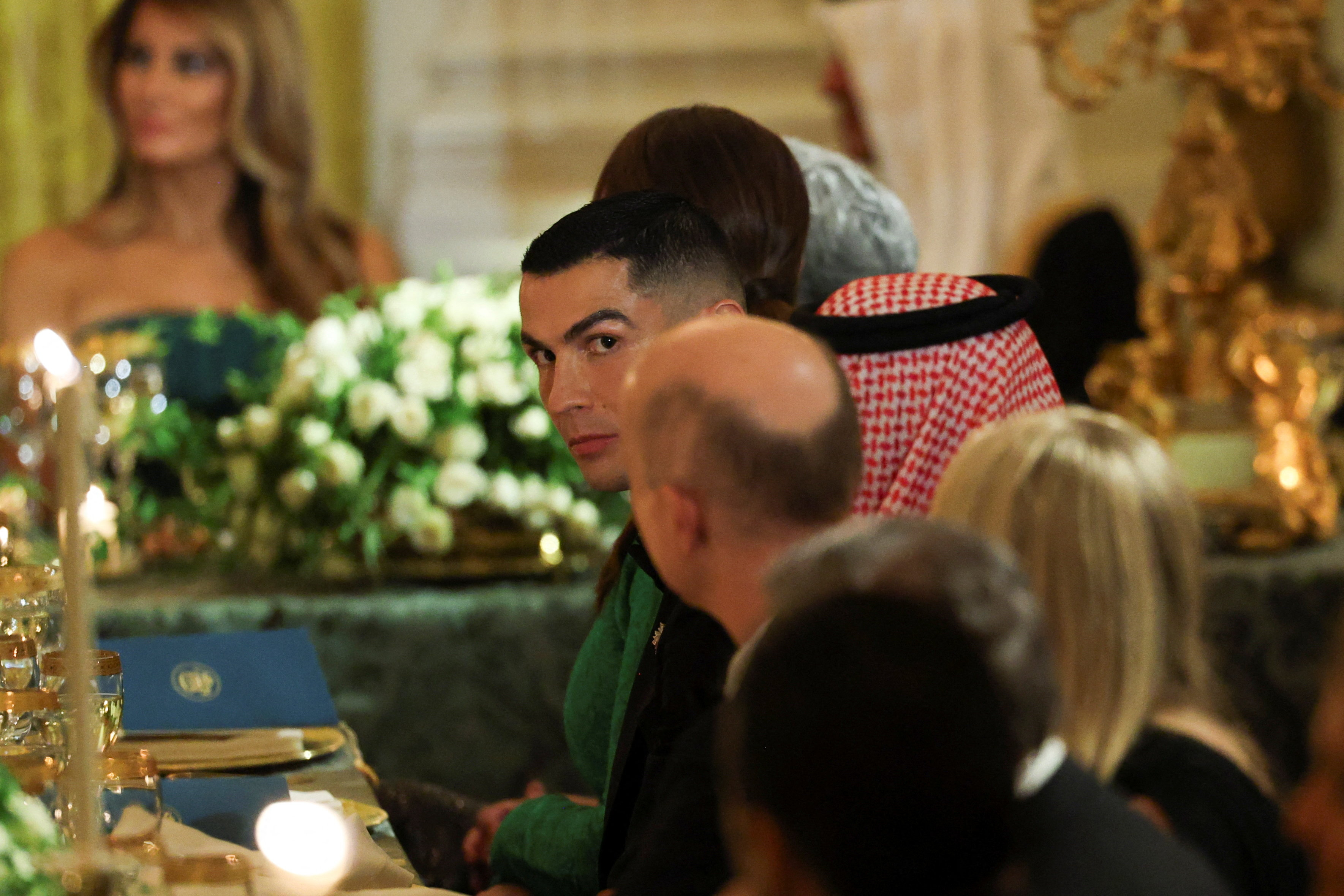 cover Ronaldo attends White House meeting between Trump and Saudi crown prince
