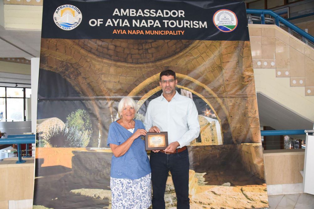cover Swedish visitor honoured as Ayia Napa ‘Tourism Ambassador’ after 34 trips