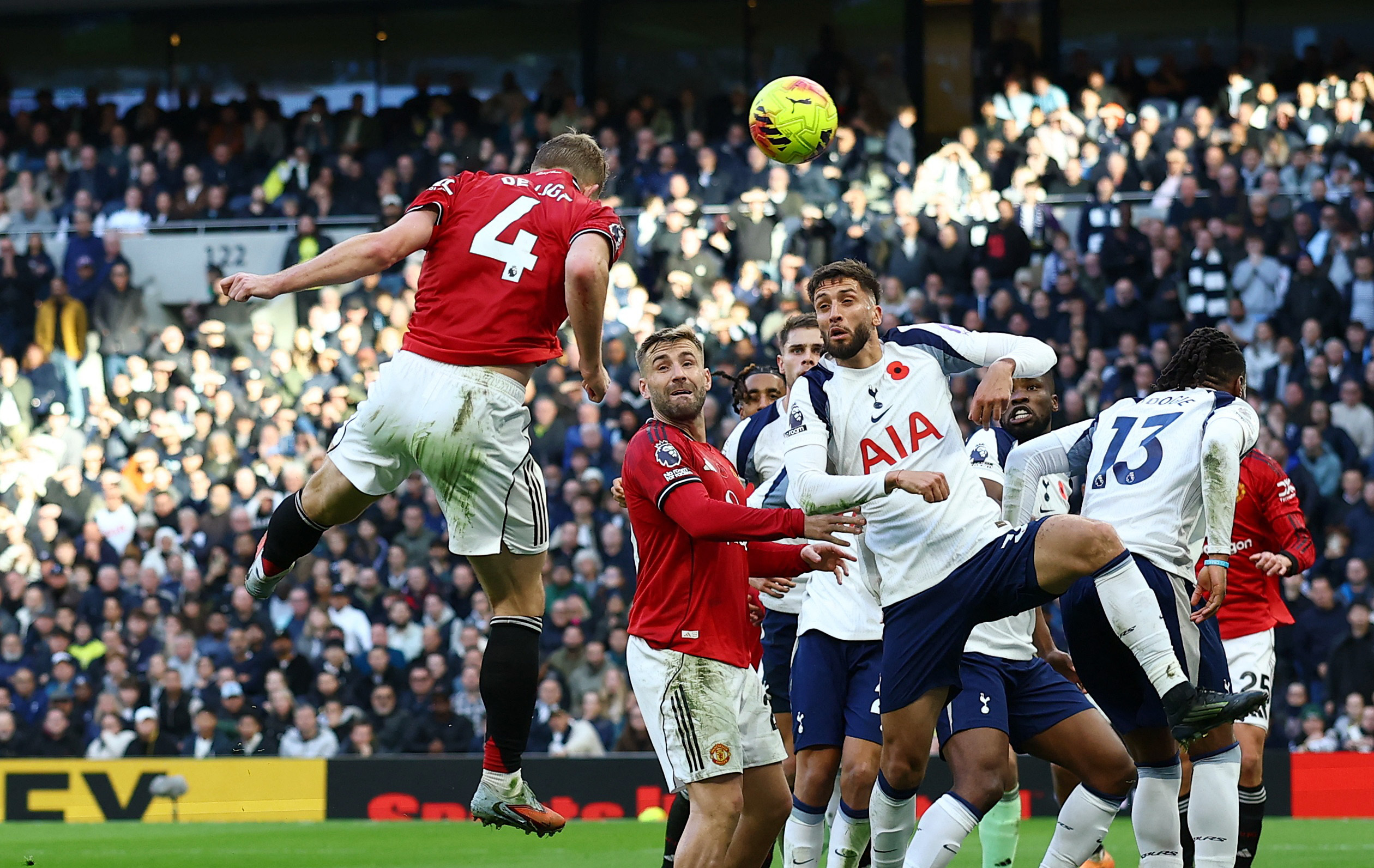 cover De Ligt&#8217;s last-gasp equaliser earns Man United 2-2 draw at Spurs