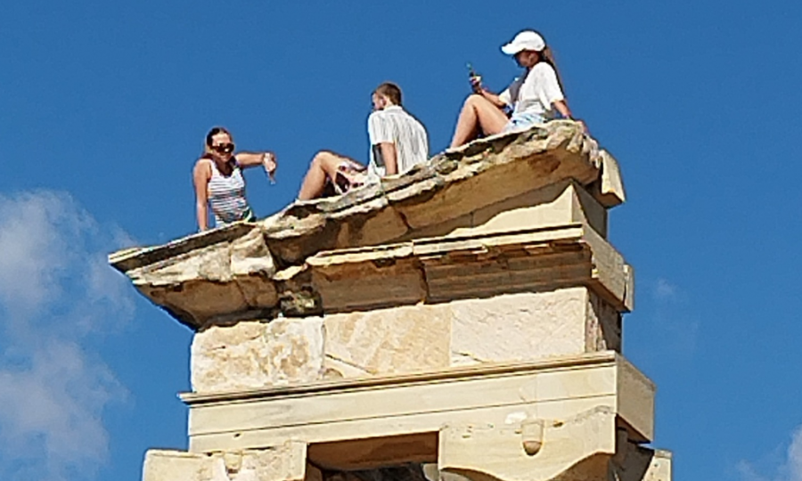 cover Erasmus students spark outrage after climbing ancient monument
