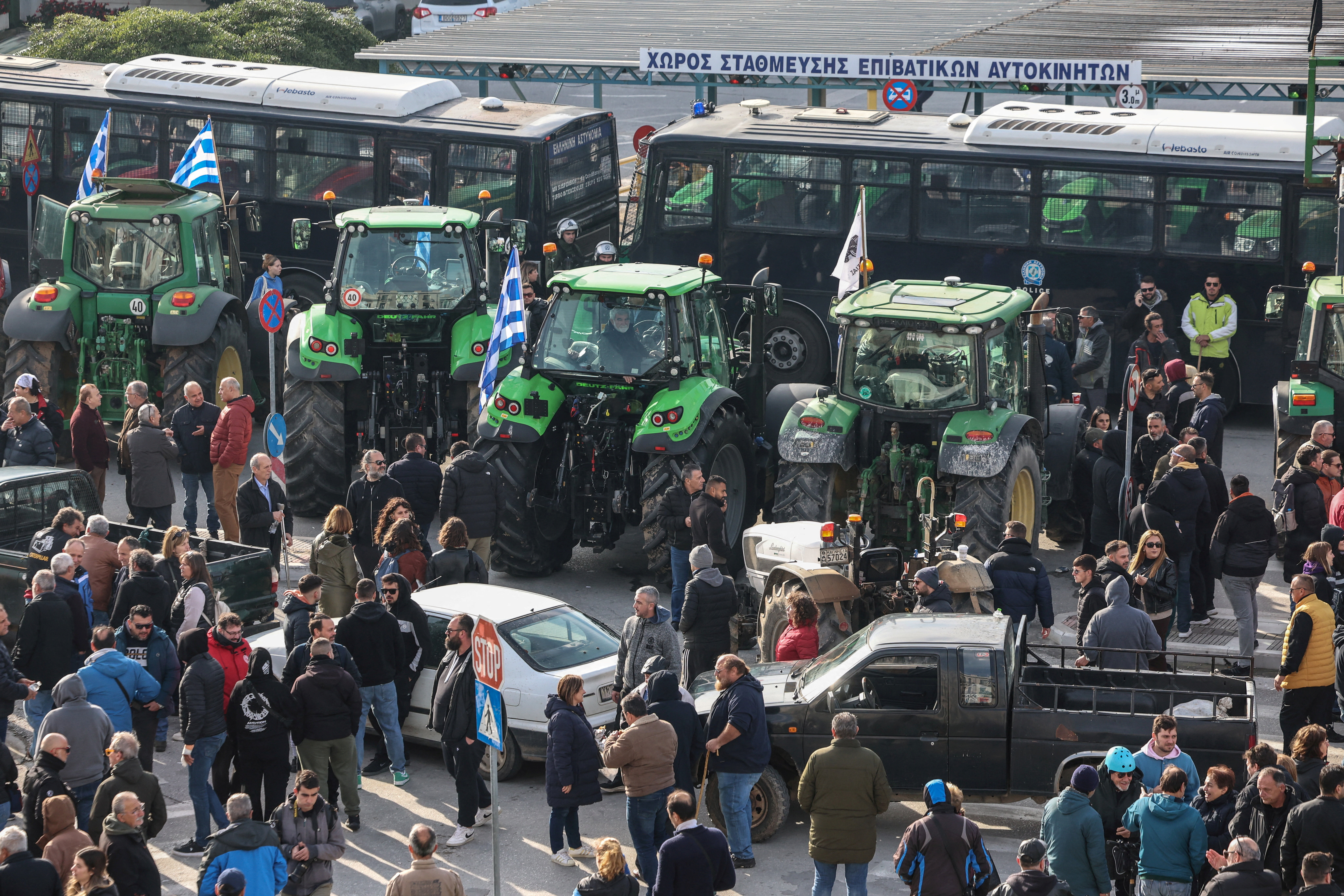 image Protesting Greek farmers disrupt port operations as nationwide blockades persist
