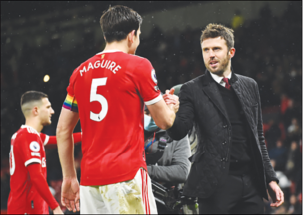 cover Carrick faces first test as United boss in Manchester derby showdown