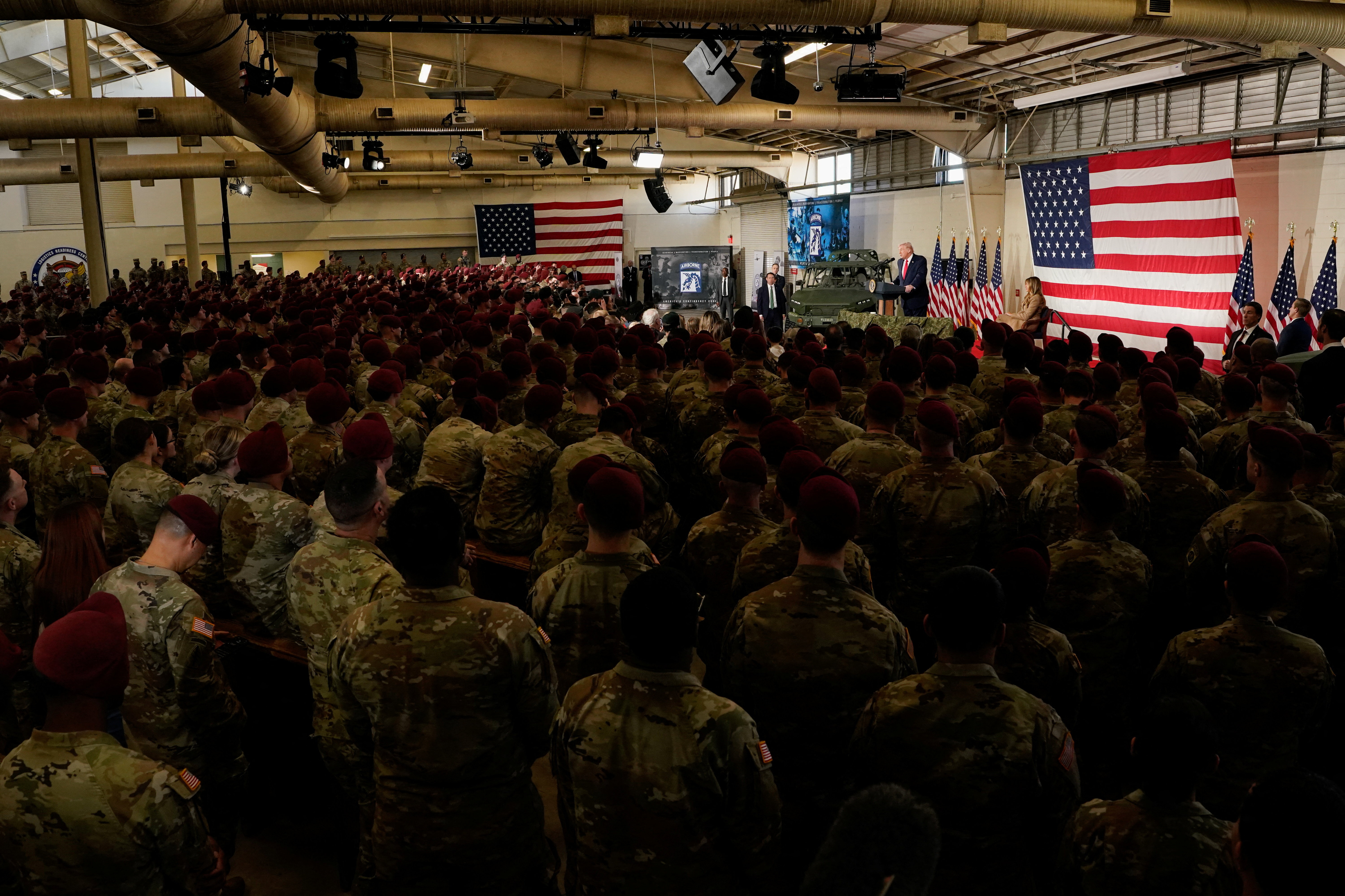 cover Trump tells troops &#8216;fear&#8217; is powerful motivator in difficult Iran talks