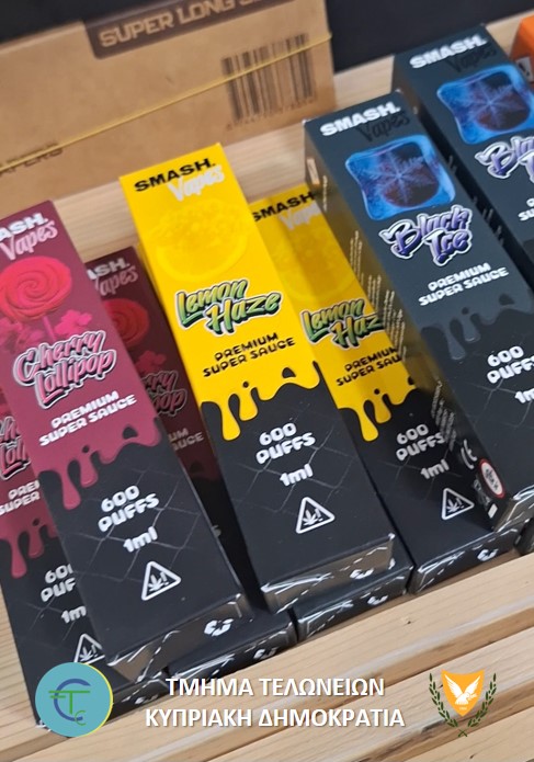 cover Authorities seize e-cigarette liquids and synthetic drug products in Larnaca raid