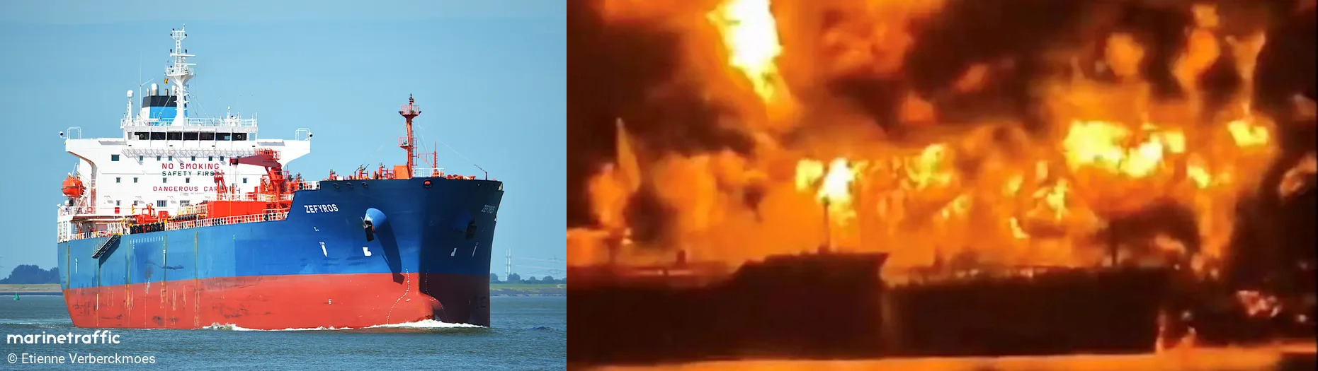 cover Two tankers struck off Iraq, fire reported