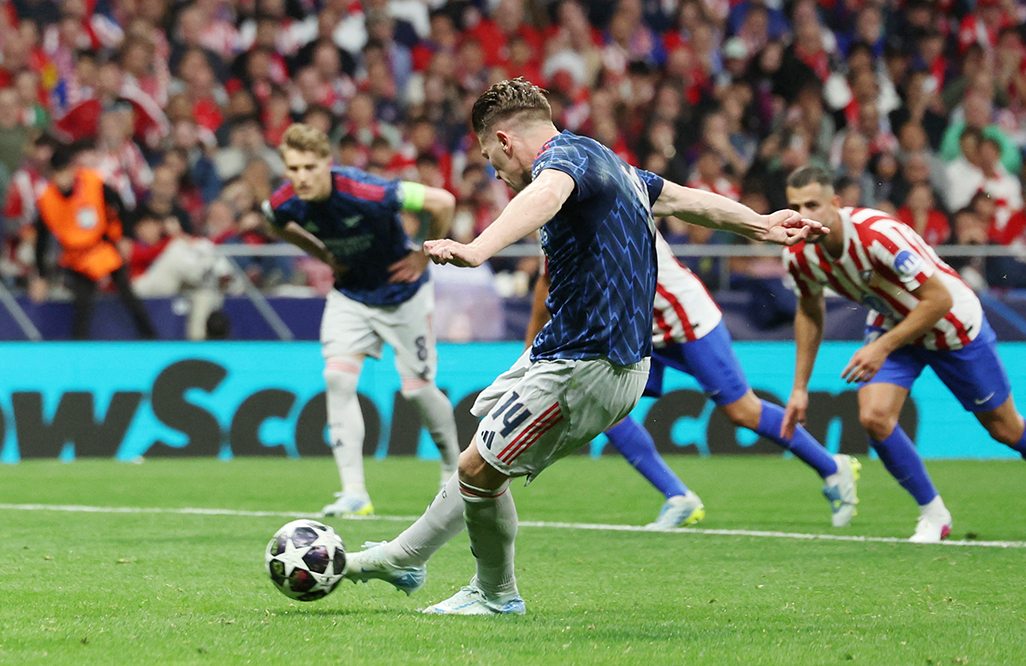 cover Atletico hit back to hold Arsenal in cagey semi-final first leg