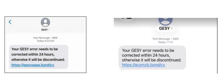 image Gesy warns of scam SMS