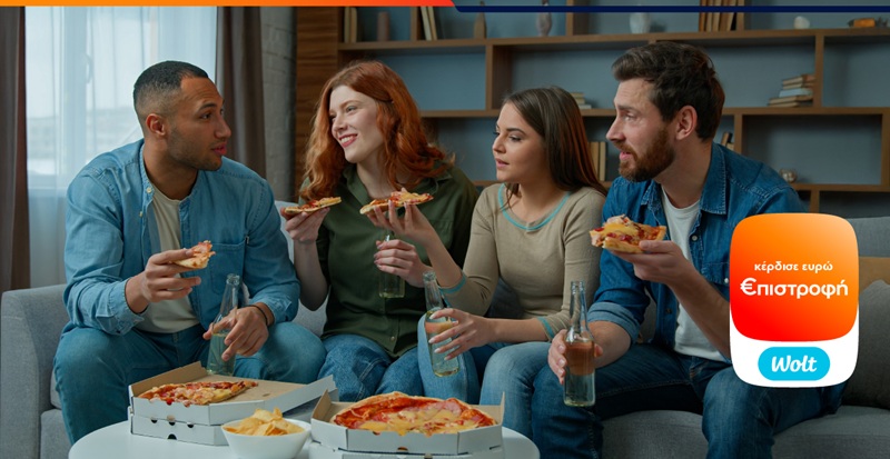 cover Order through Wolt, pay with Eurobank card, get €pistrofi cashback