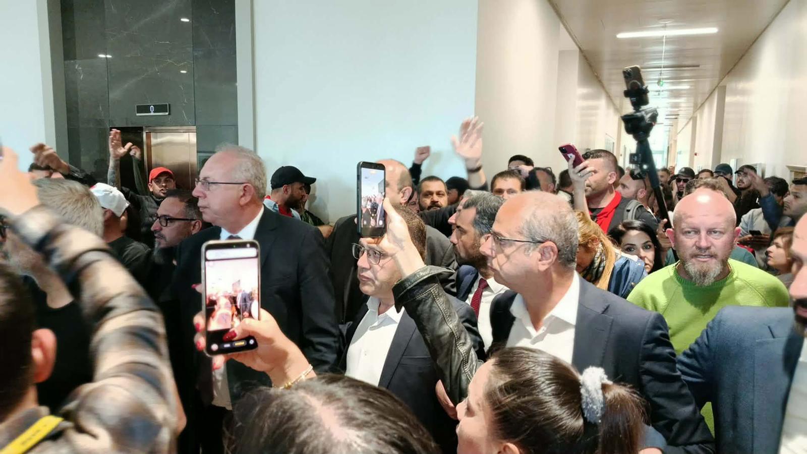 cover Protesters enter Turkish Cypriot legislature building as general strike continues